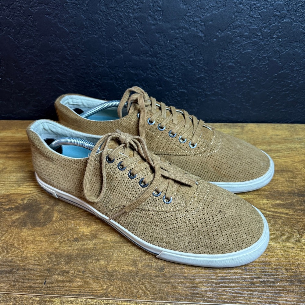 SeaVees Hermosa Plimsoll Varsity Tan Suede Sneakers Mens Size 11